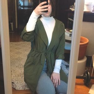 Army Green Lightweight Hooded Jacket